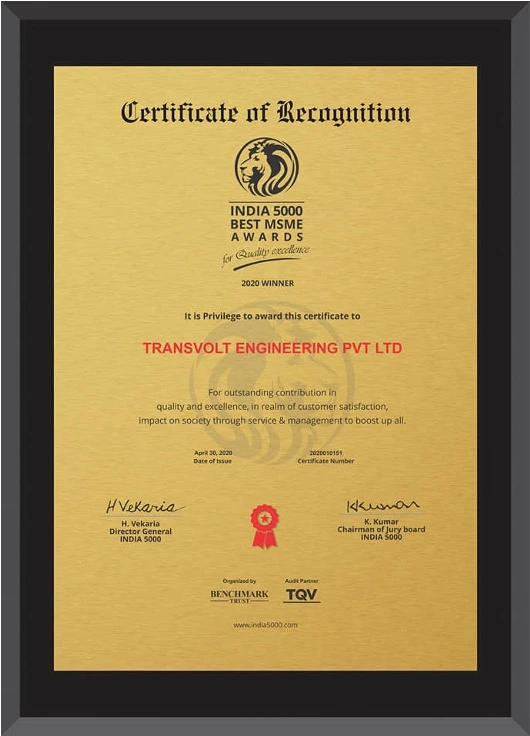 Transvolt Engineering award or certification